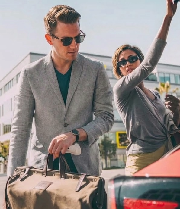 Guest and host preparing for a trip